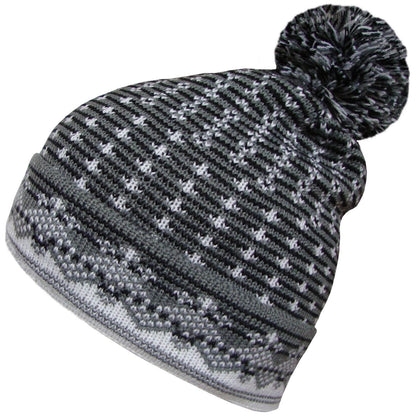 Beanie Hat, Dark Grey, Pom Pom