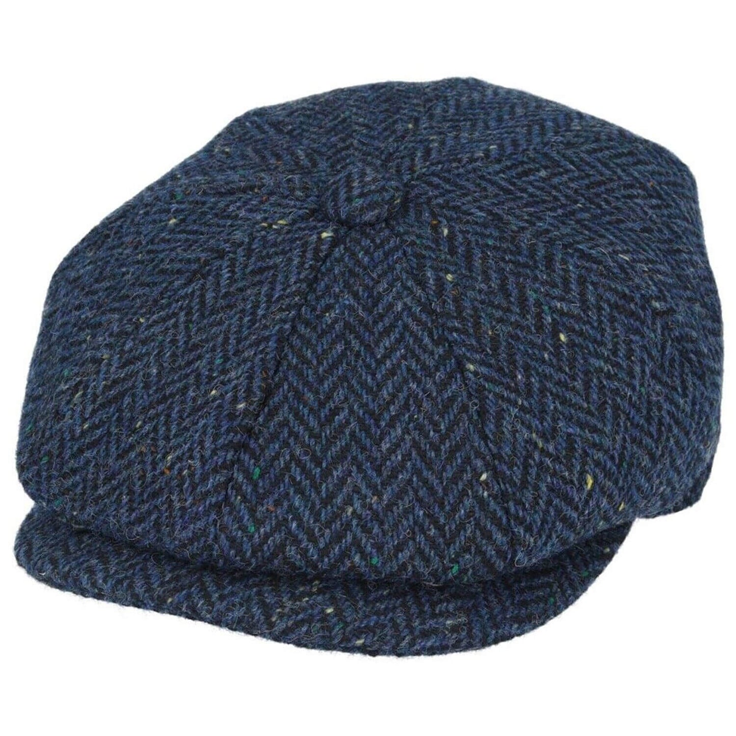 Newsboy Cap, Blue, Donegal Tweed, Bakerboy Hat