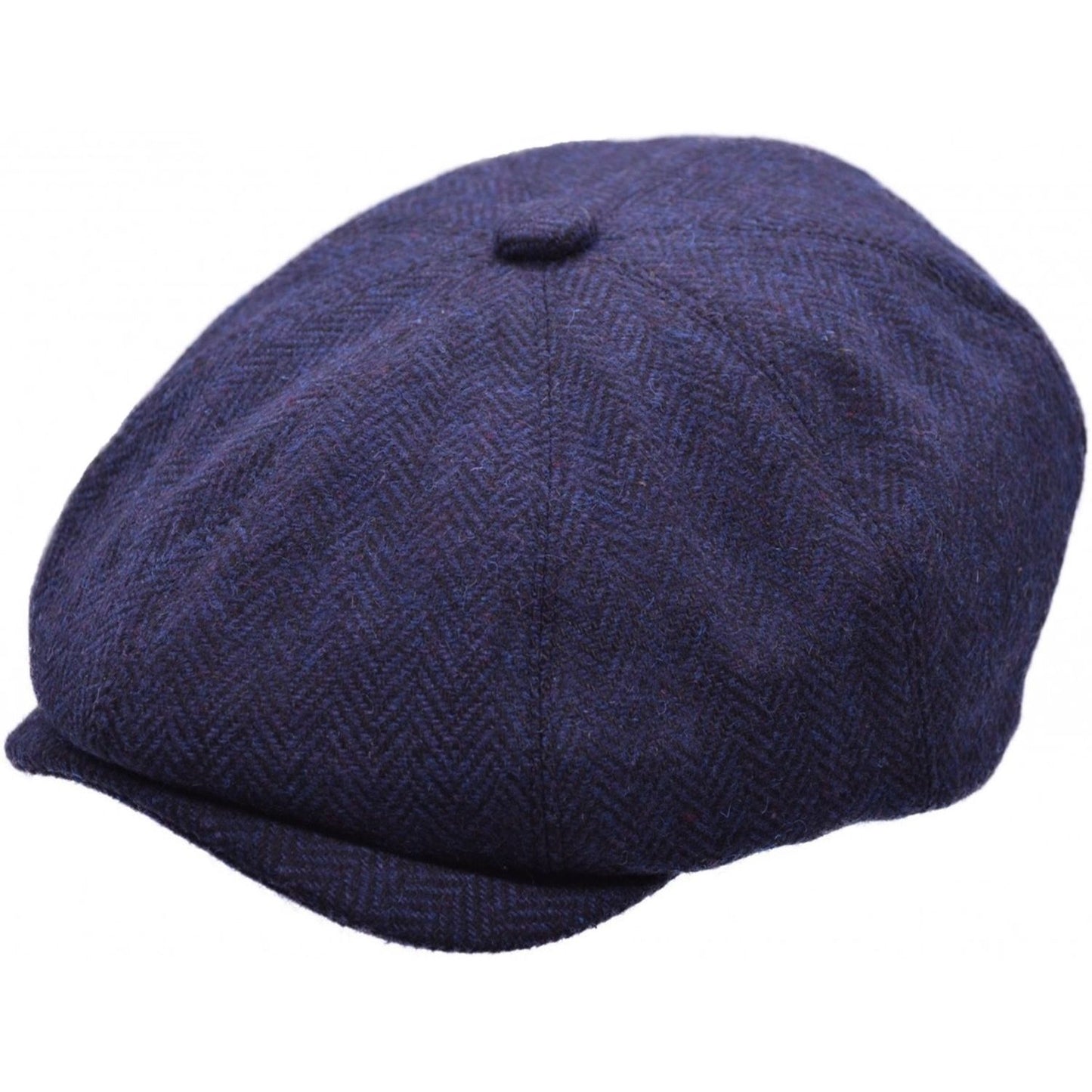 Newsboy Cap, Navy Blue, Herringbone