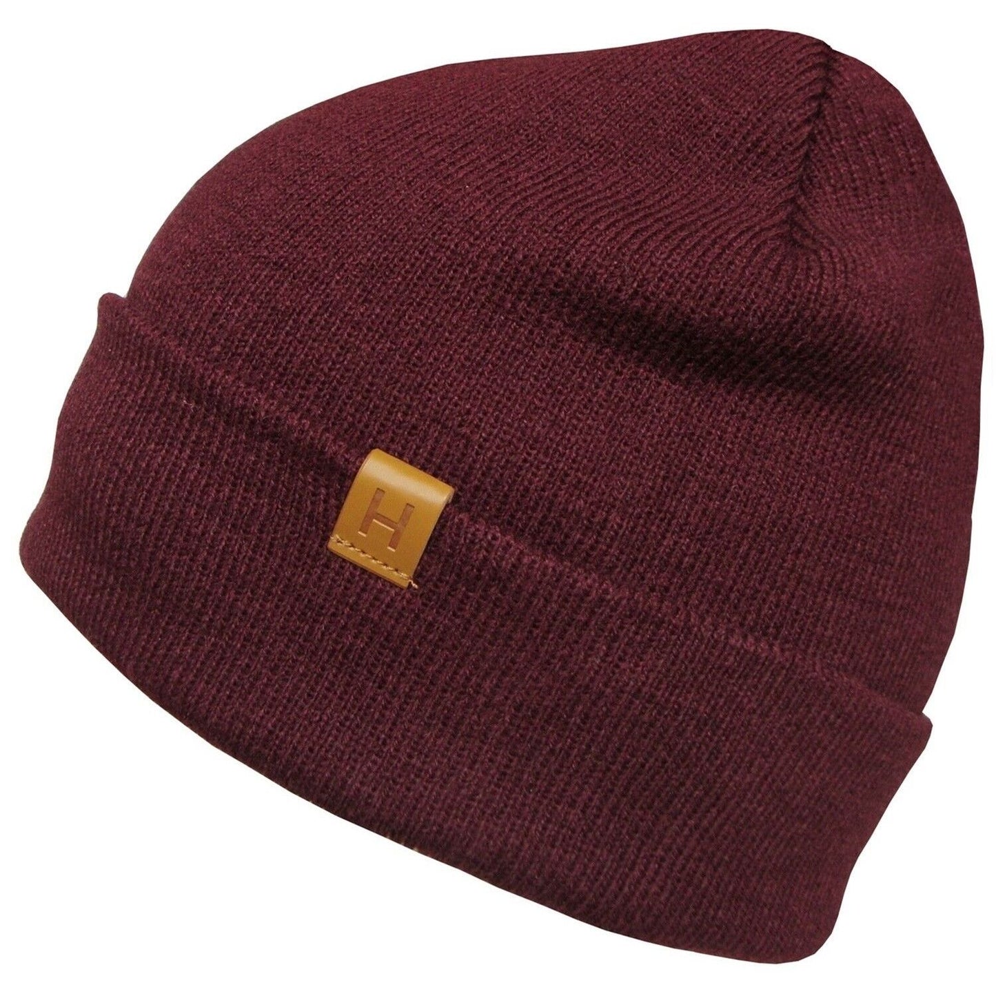 Beanie Hat, Maroon, Plain, Cuffed