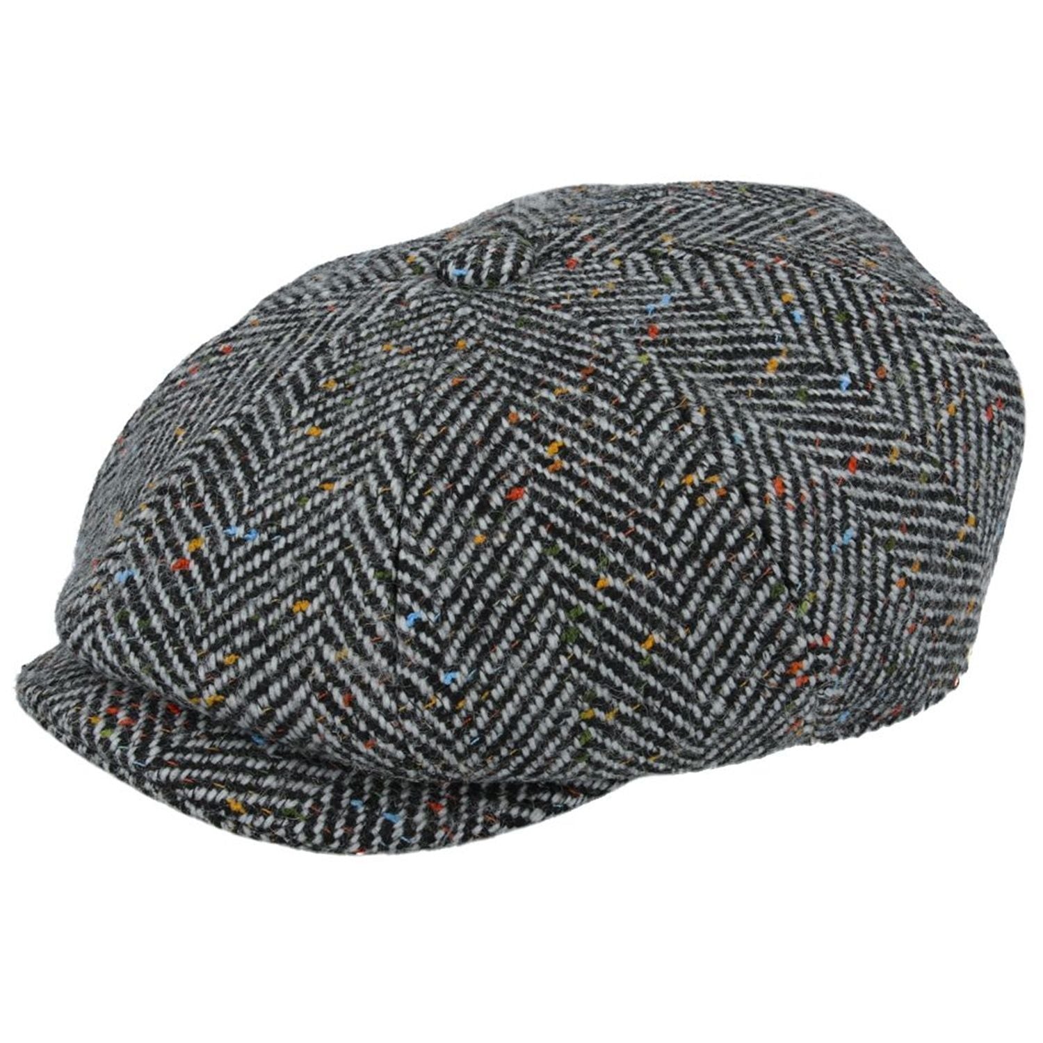 Newsboy Cap, Grey, Donegal, Tweed, Side View