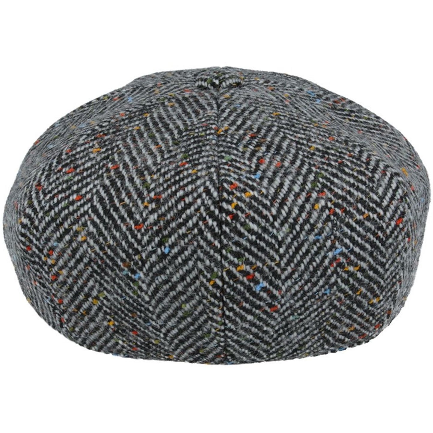 Newsboy Cap, Grey, Donegal, Tweed, Rear View