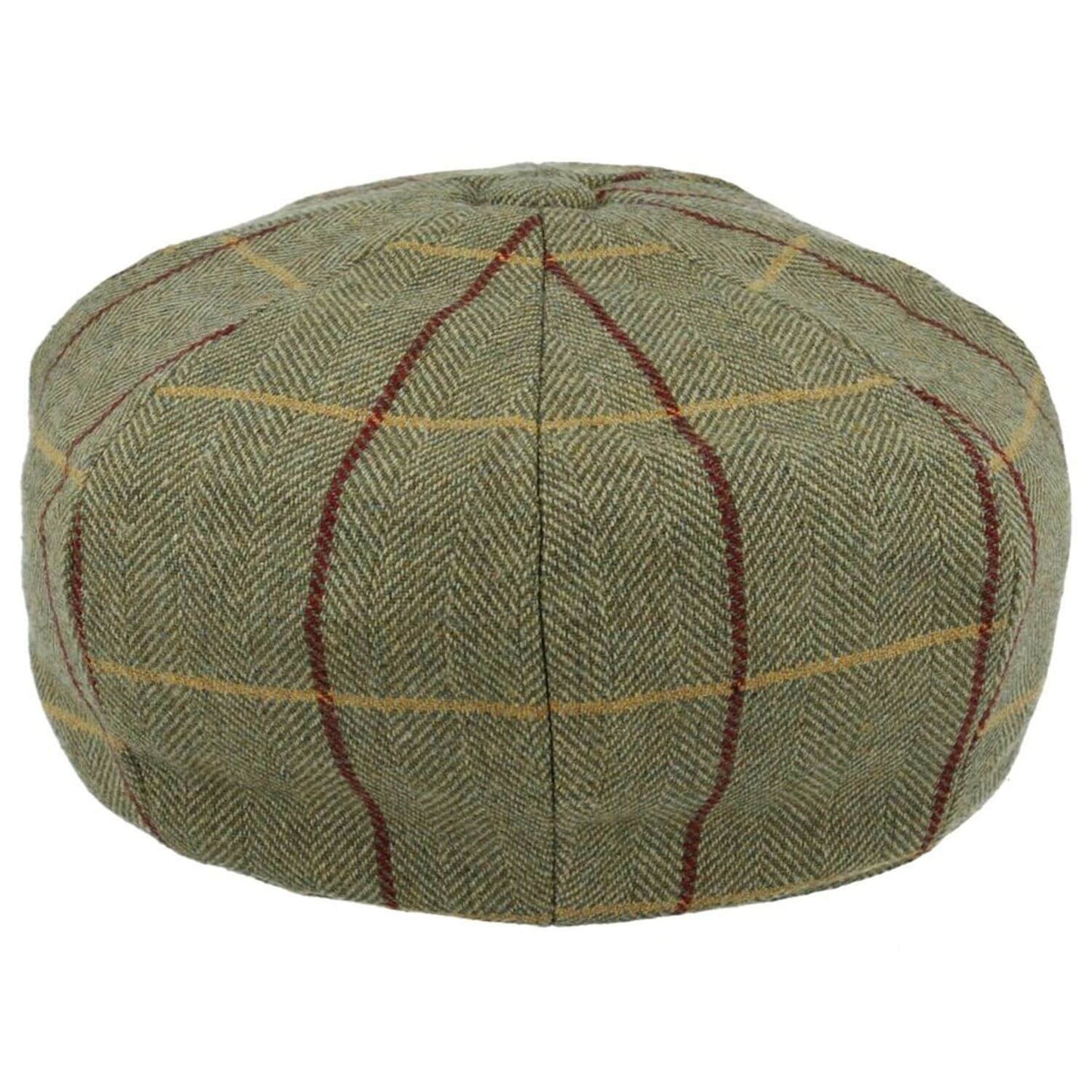 Newsboy Cap, Green, Tweed, Baker Boy, Rear View