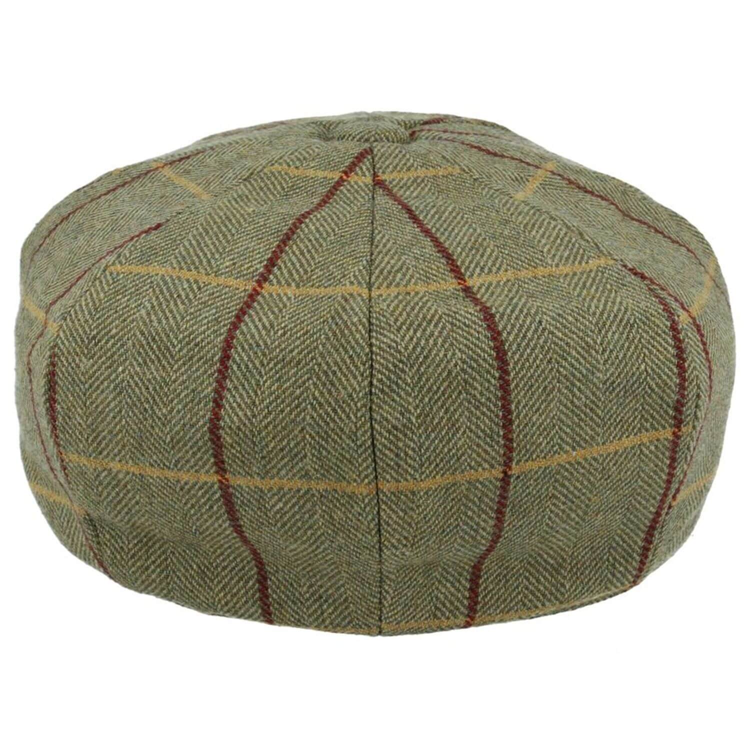 Newsboy Cap, Green, Tweed, Baker Boy, Rear View