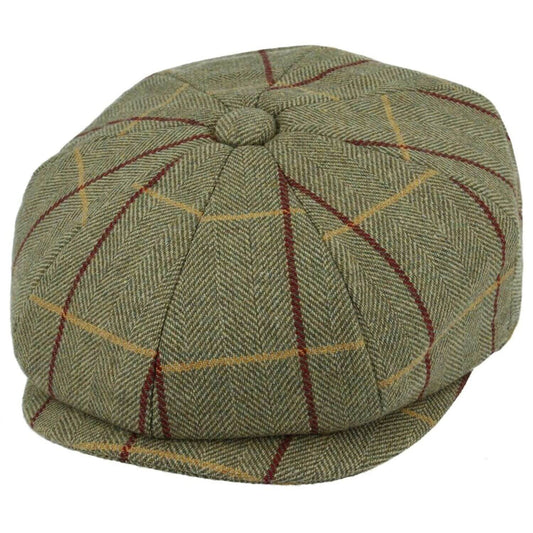 Newsboy Cap, Green, Tweed, Baker Boy