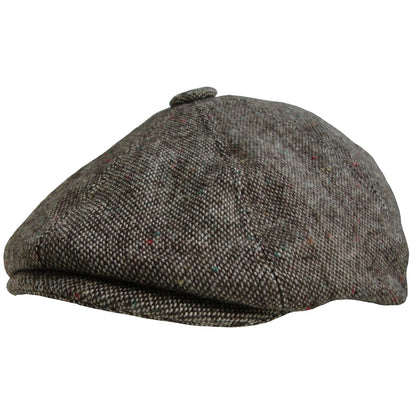 Newsboy Cap, Brown, Salt and Pepper, Hat, Side View