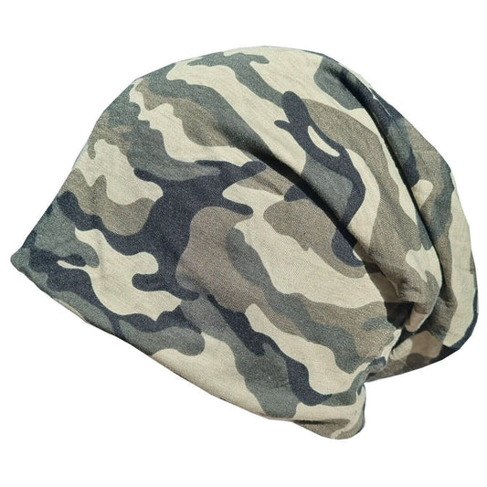 Beanie Hat, Green, Camouflage, Slouch