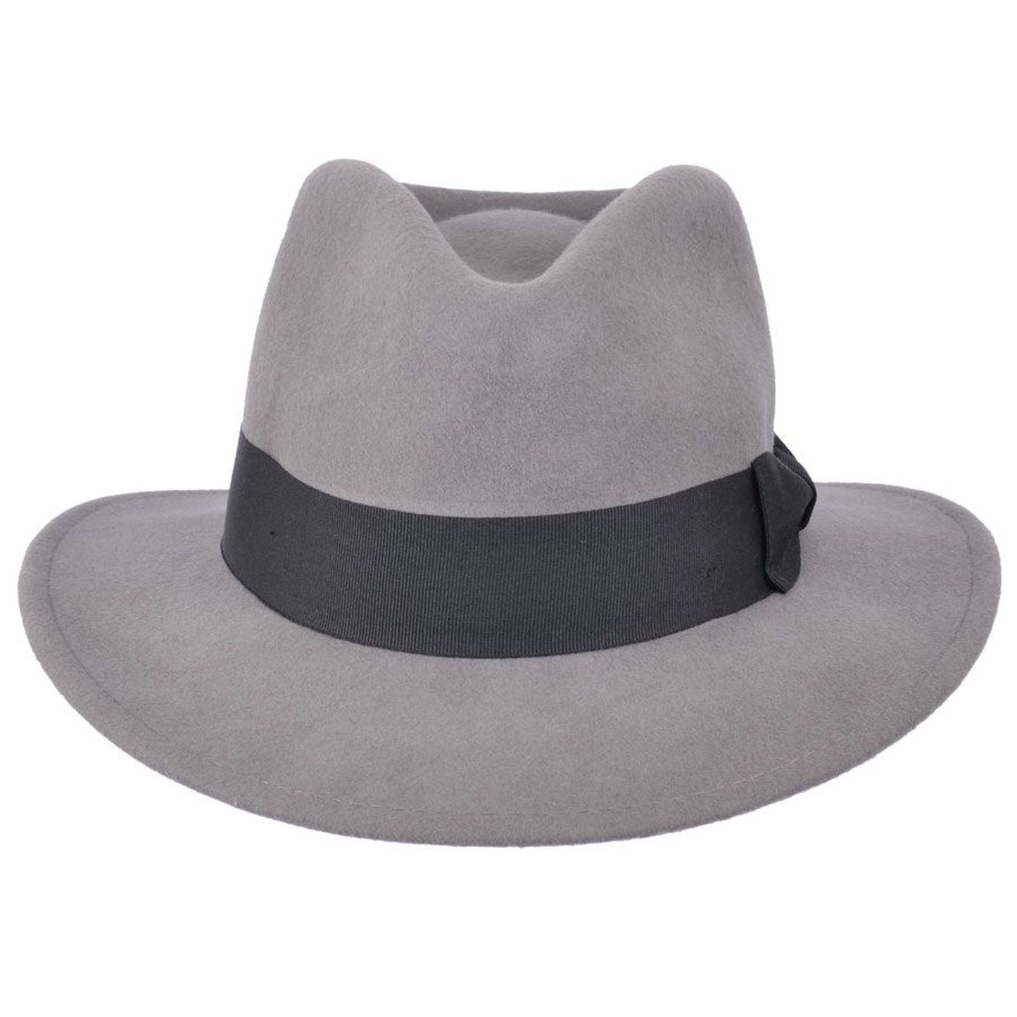 Fedora Hat, Grey, Wool, Trilby, Front View