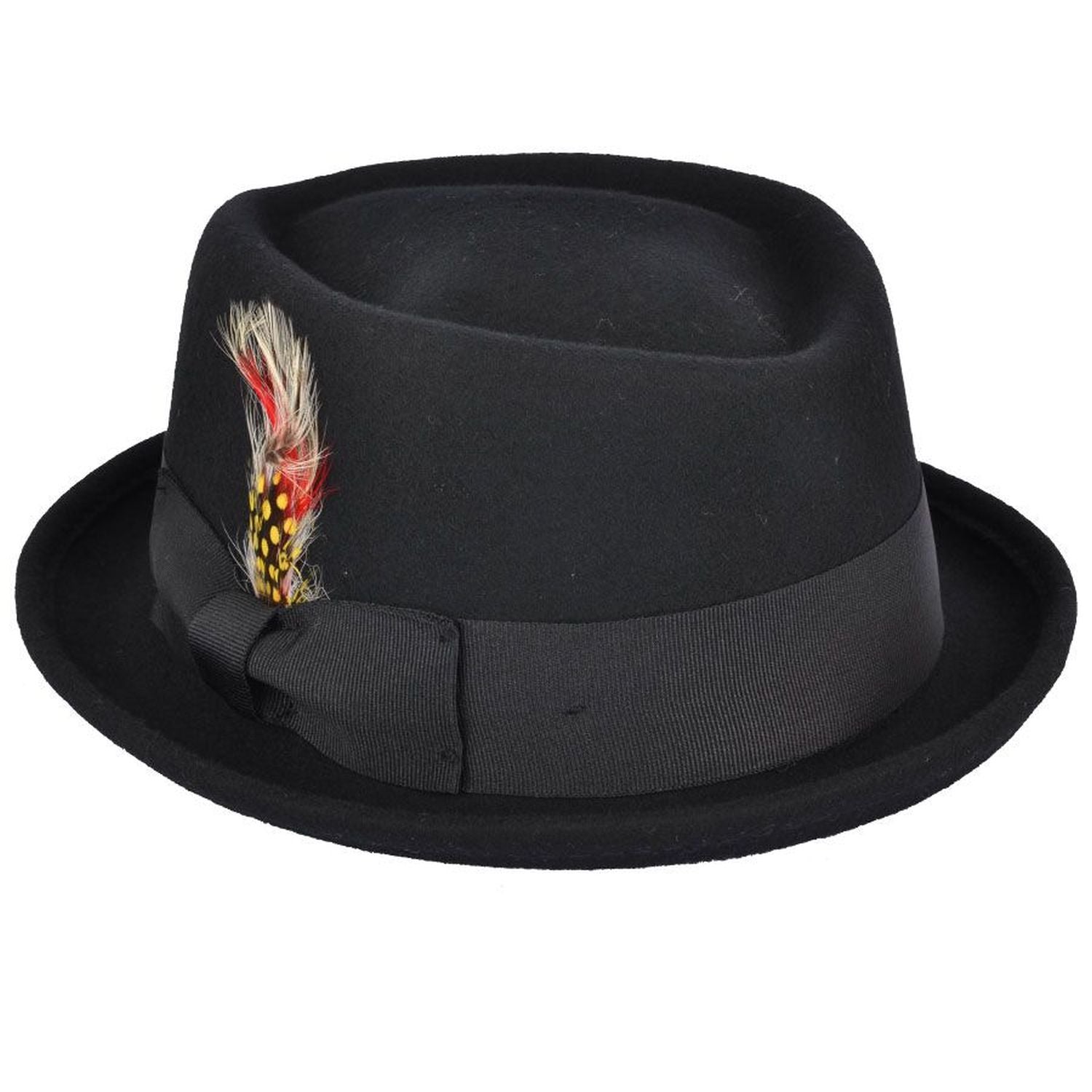 Pork Pie Hat, Black, Crushable, Rear View