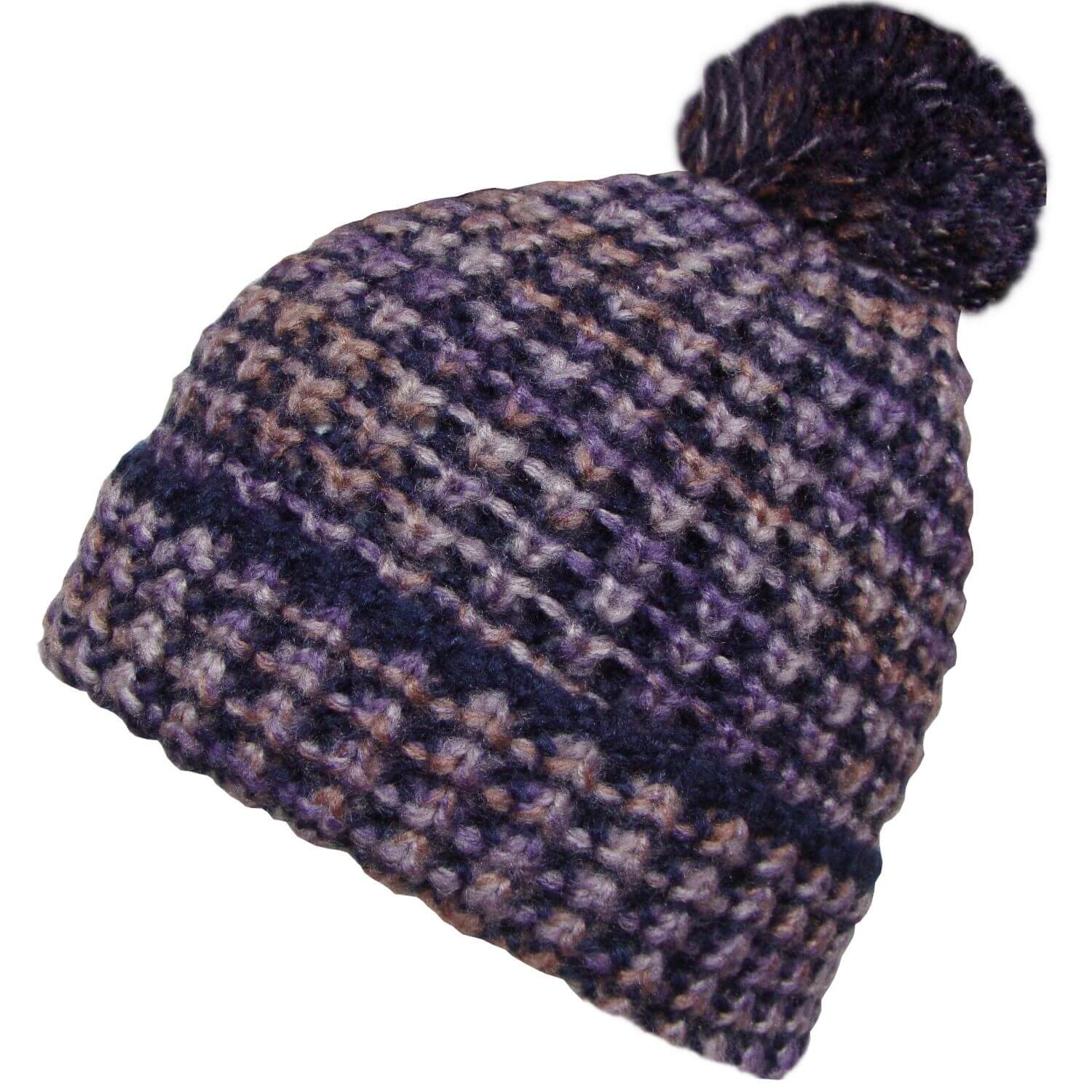 Beanie Hat, Purple, Pom Pom