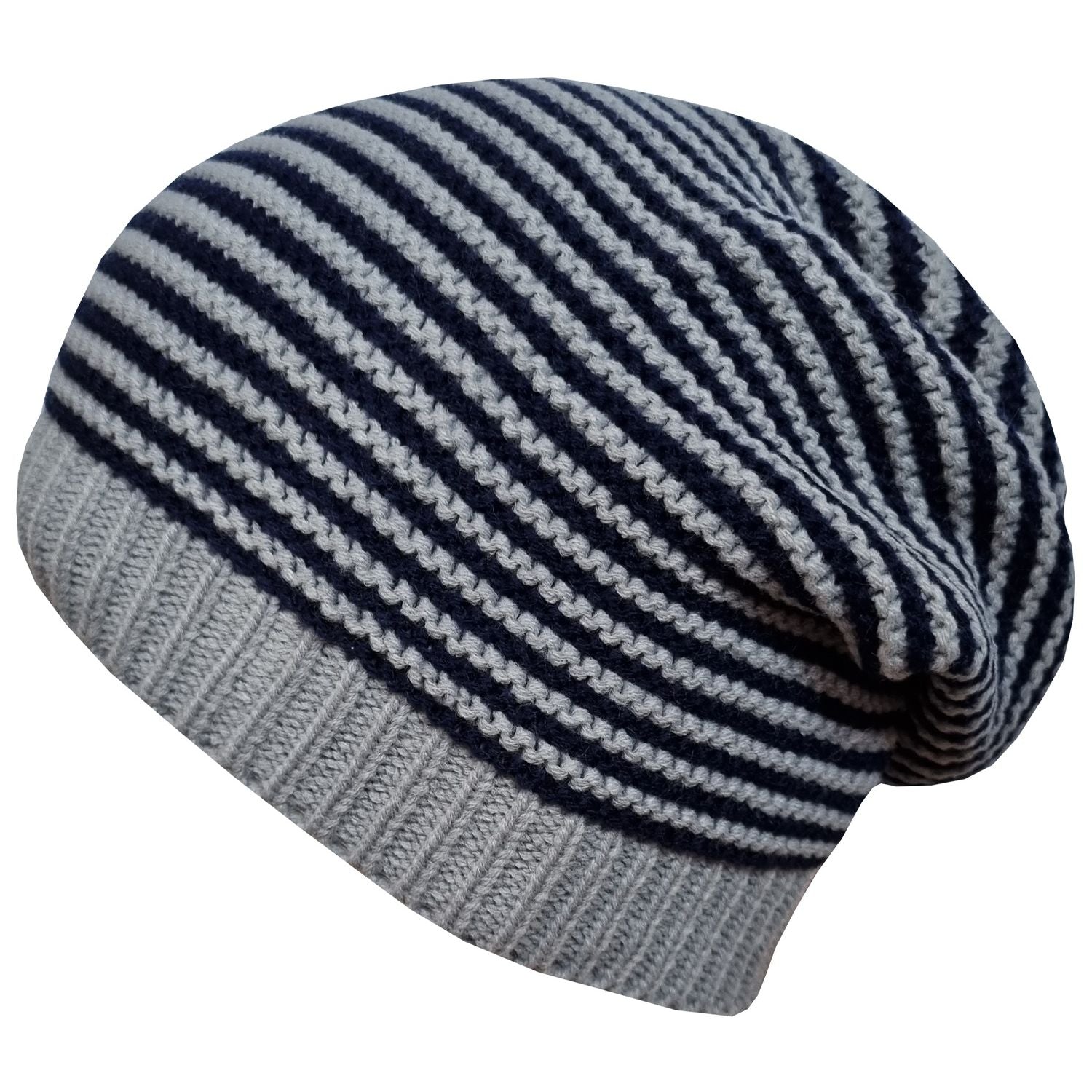 Beanie Hat, Grey, Striped