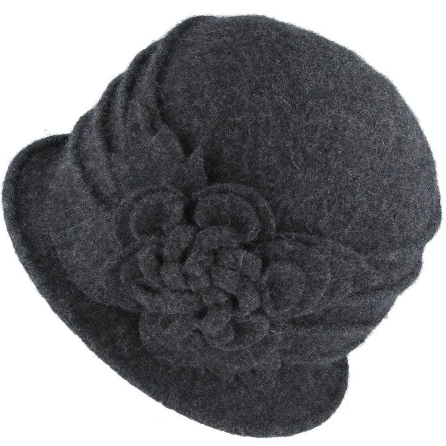 Cloche Hat, Grey, Wool