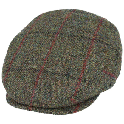 Flat Cap, Green, Harris Tweed, Check