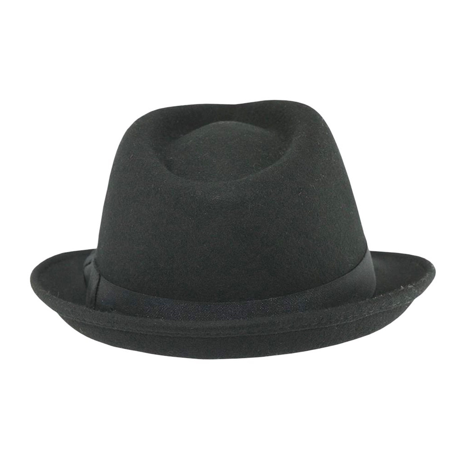 Trilby Hat, Black, Wool, Fedora, Rear View