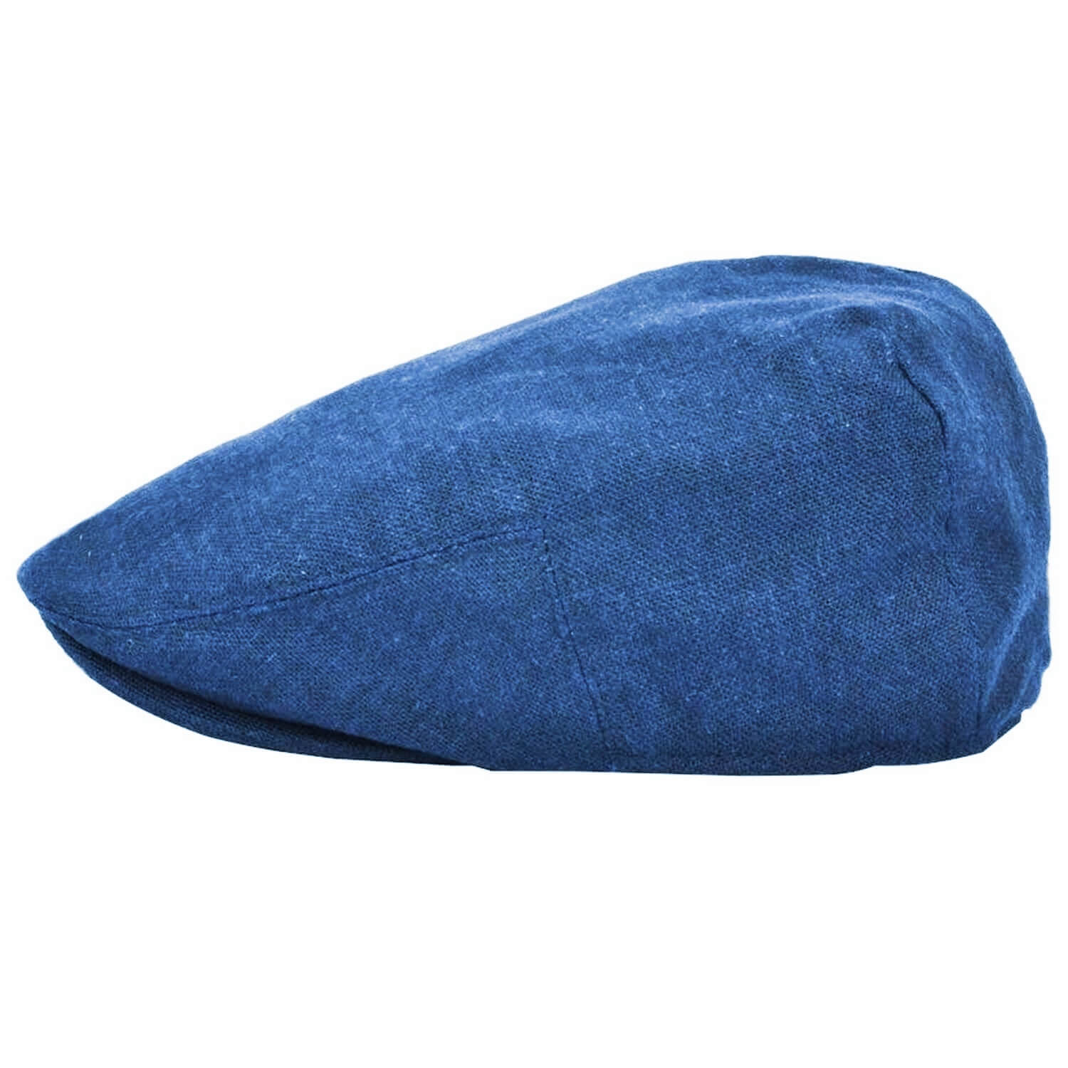 Blue flat cap on a white background