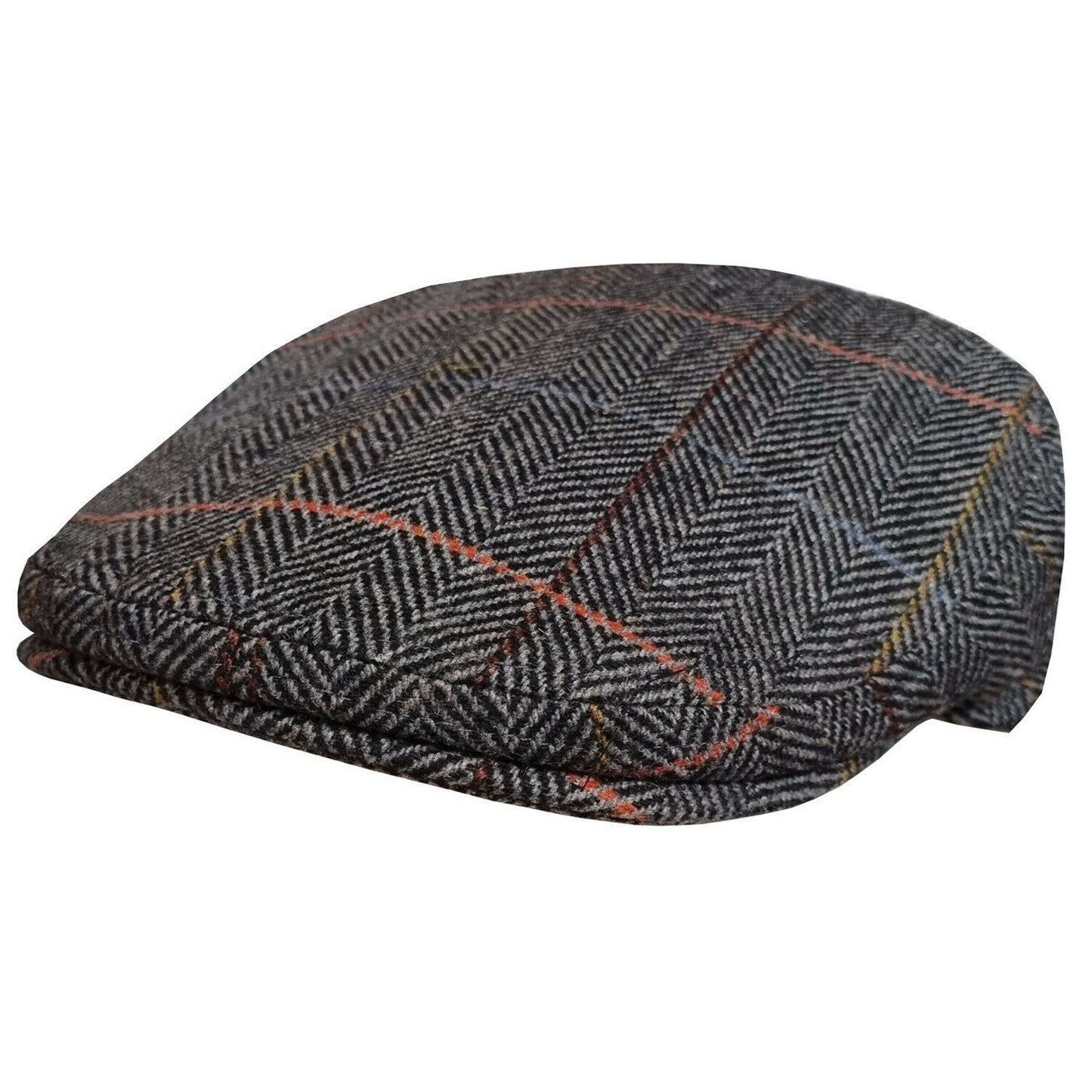 Flat Cap, Grey, Tweed, Check