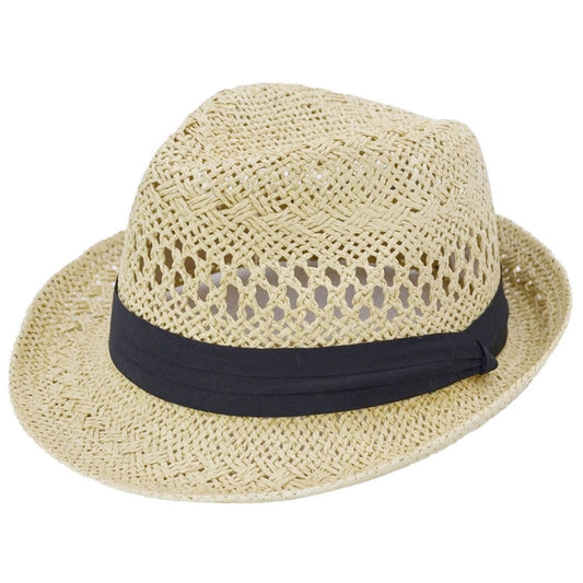 Trilby Hat, Beige, Straw Sun Hat