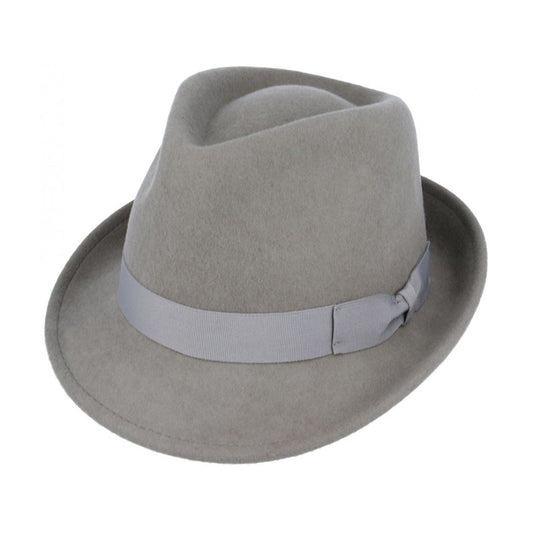 Trilby Hat, Grey, Wool, Fedora