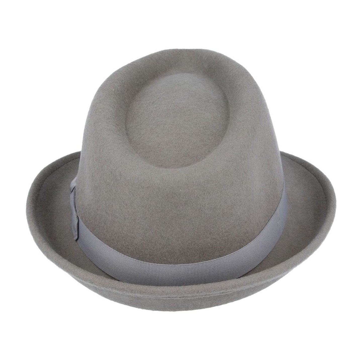 Trilby Hat, Grey, Wool, Fedora, Rear View