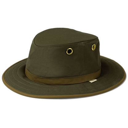 Tilley Waxed Hat, Green & Tan, Showerproof Hat