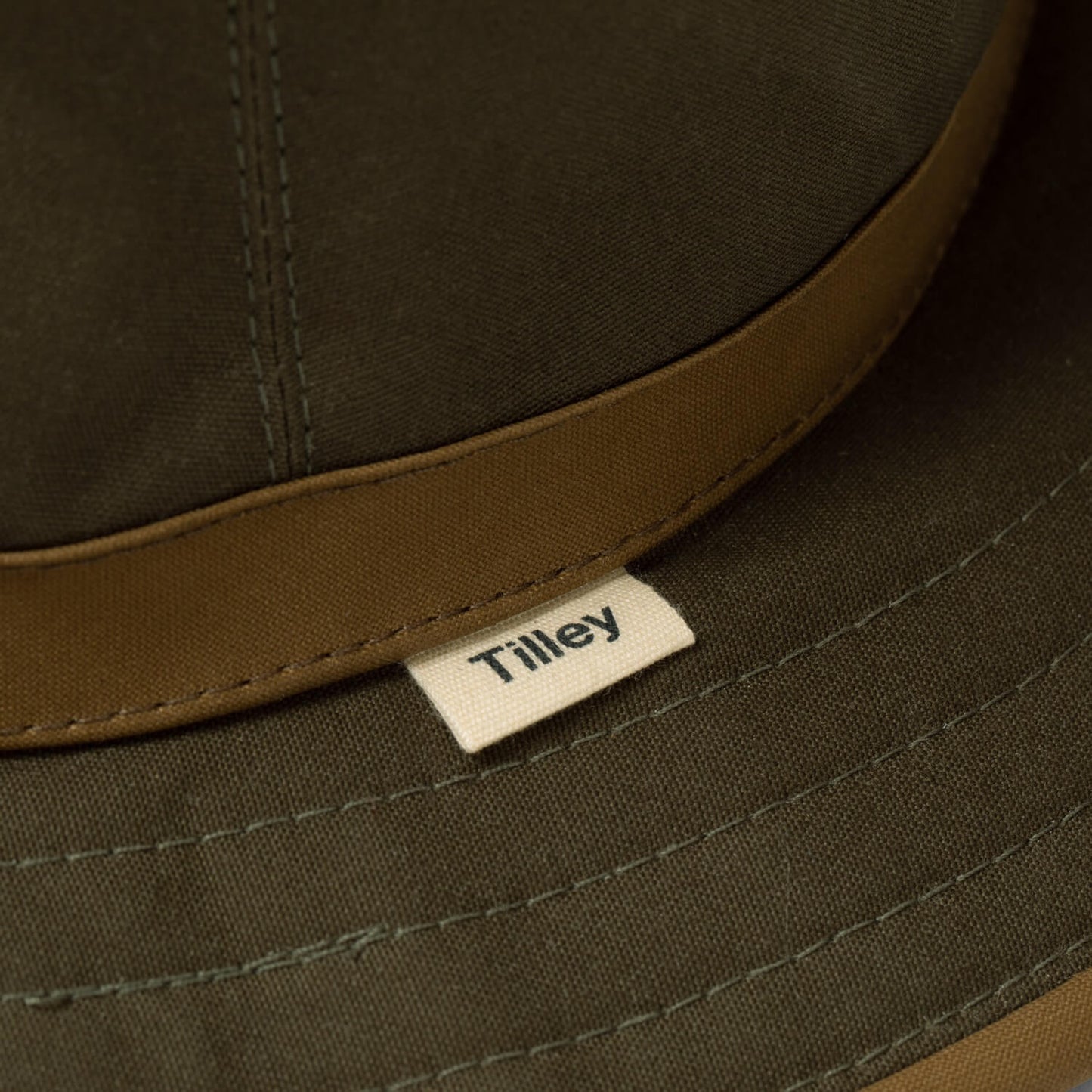 Tilley Waxed Hat, Green & Tan, Showerproof Hat, Side View