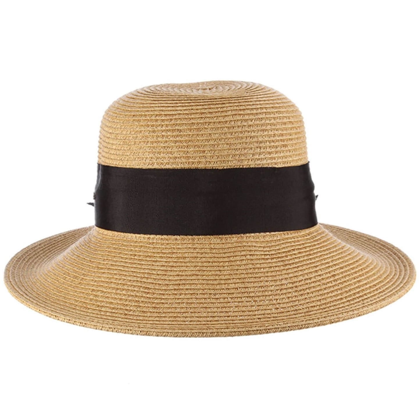 Womens Straw Sun Hat, Tea, Wide Brim, Front View