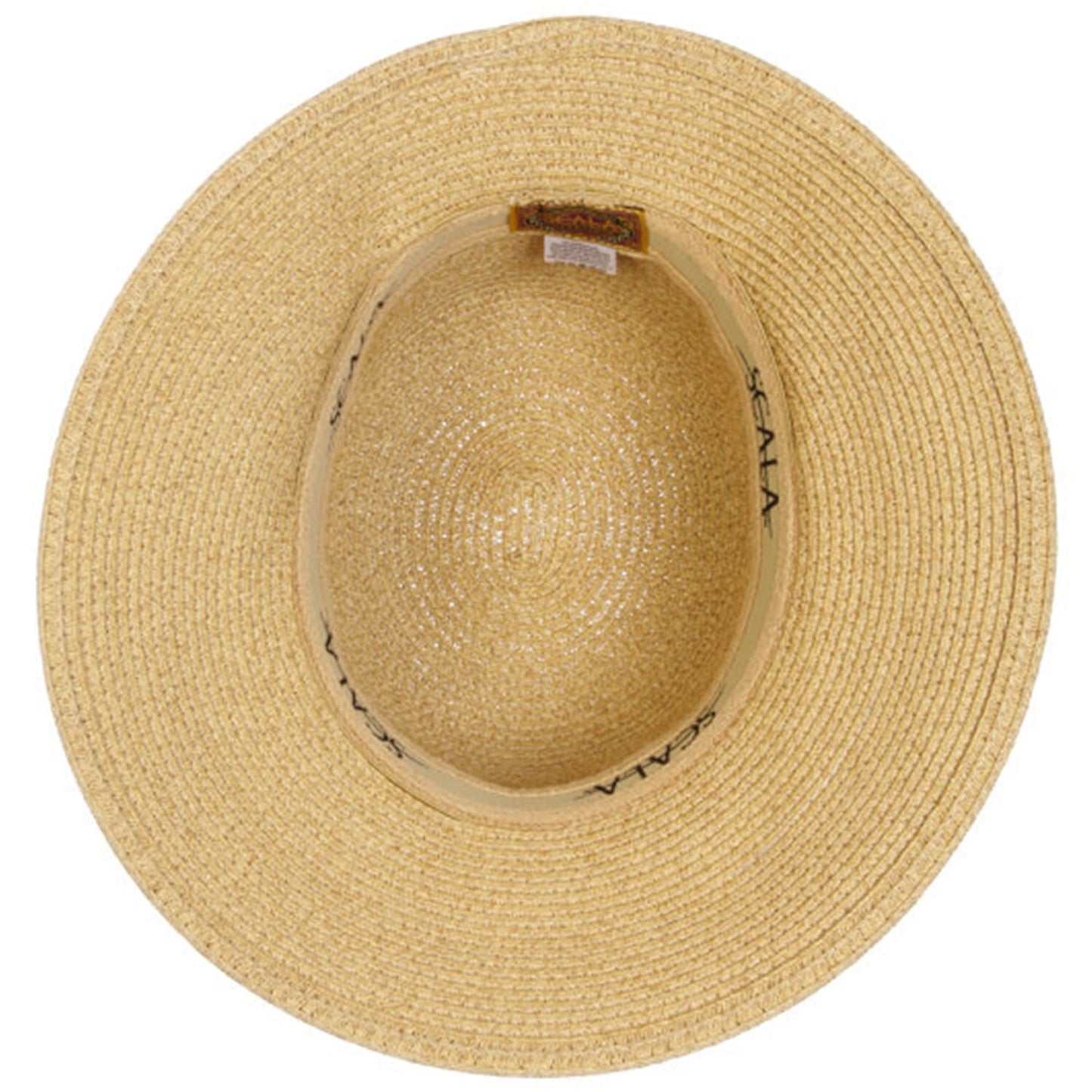 Womens Straw Sun Hat, Tea, Wide Brim, Lining View