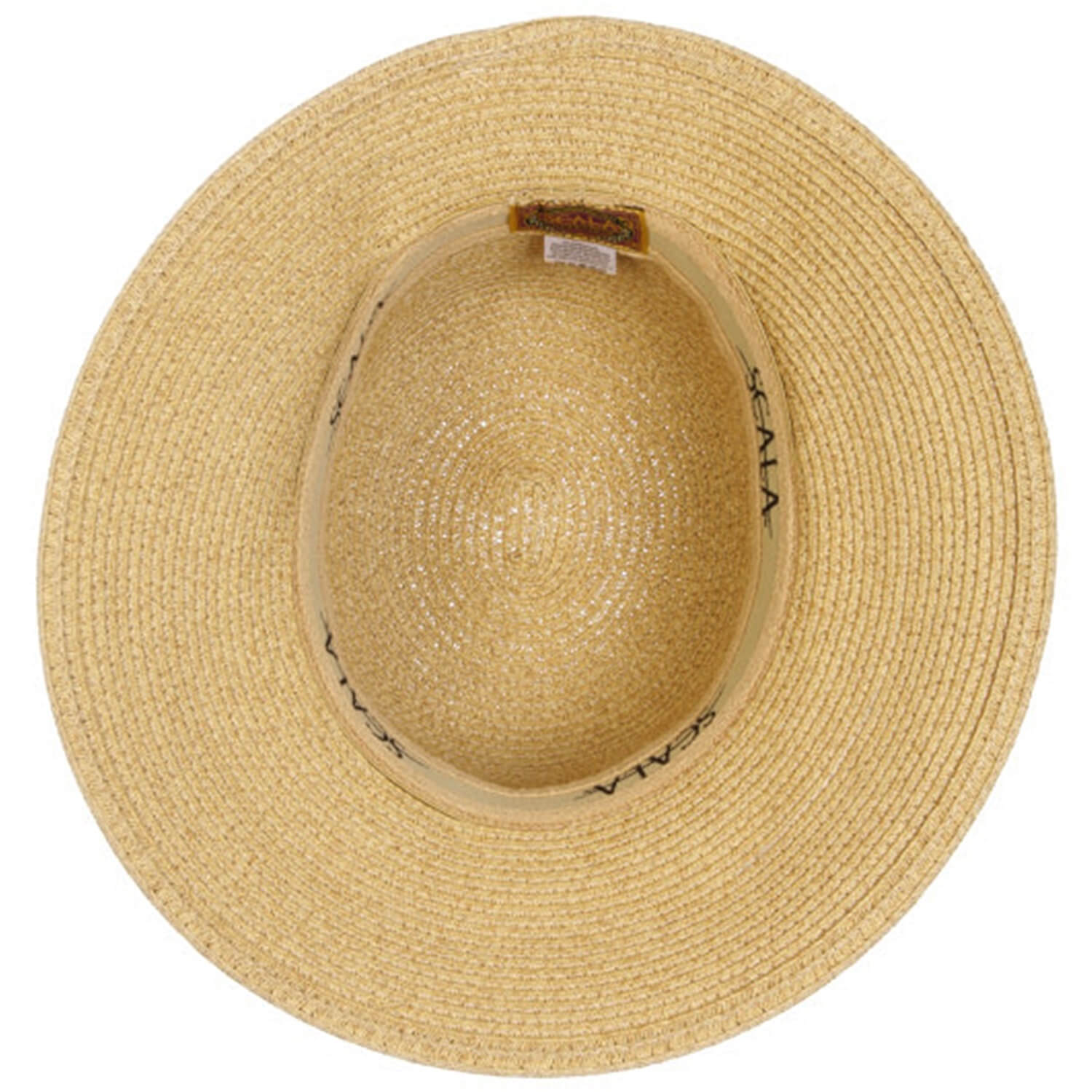 Womens Straw Sun Hat, Tea, Wide Brim, Lining View