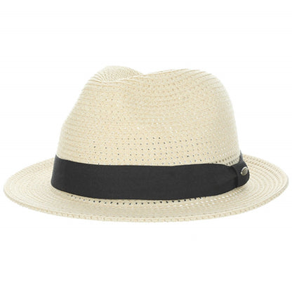 Straw Trilby Hat, Natural, Straw Fedora Hat