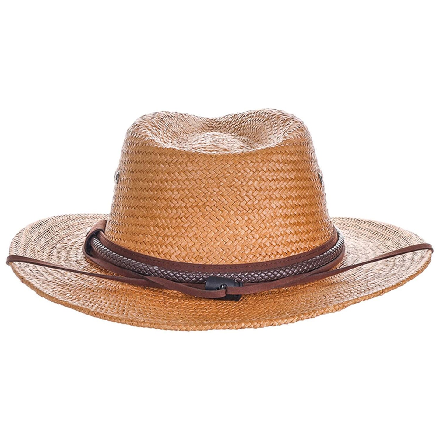 Straw Cowboy Hat, Tea Colour, Sun Hat, Rear View