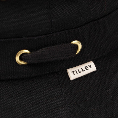 Tilley T1 Bucket Hat, Black, Sun Hat, Side View