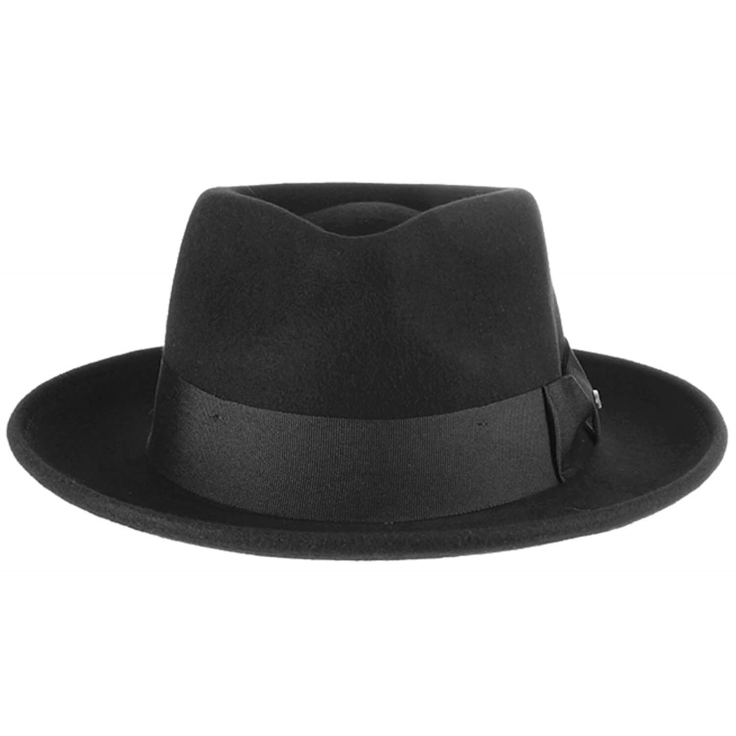 Fedora Hat, Black, Trilby, Front View