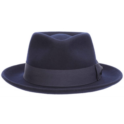 Fedora Hat, Navy Blue, Trilby, Front View