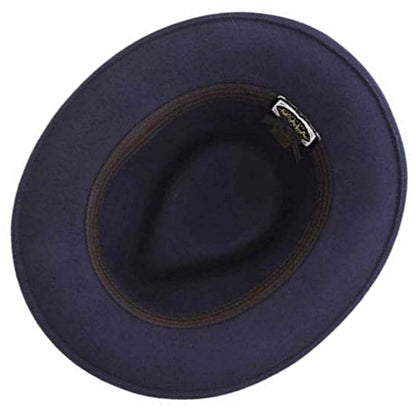 Fedora Hat, Navy Blue, Trilby, Interior View