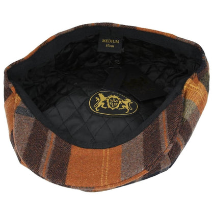 Newsboy Cap, Orange, Tartan Baker Boy Cap, Lining View