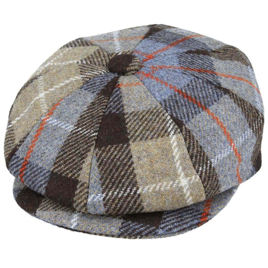 Plaid patterned cap on a white background
