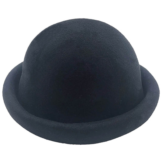 Cloche Hat, Black, Bell Shaped, Bowler