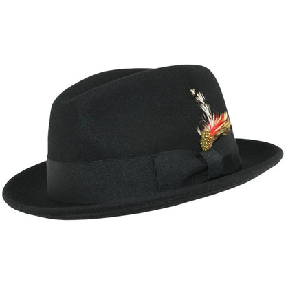 Trilby Hat, Black, Wool, C-Crown