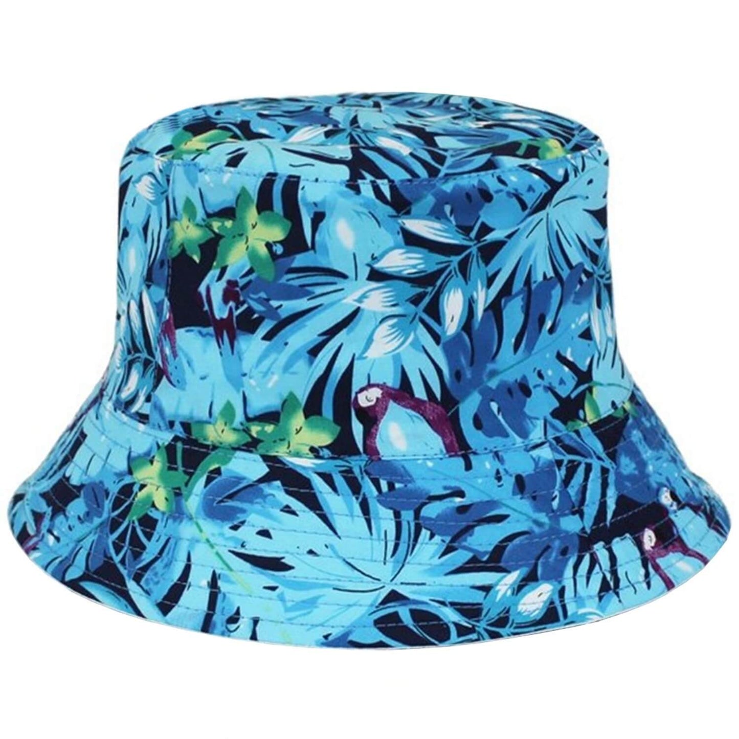 Blue Leaf Print Bucket hat
