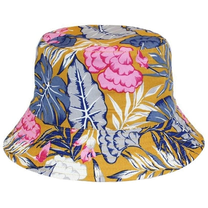 Floral patterned bucket hat on a white background