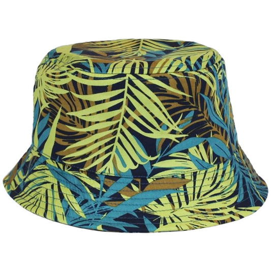 Bucket Hat, Green, Tropical Print, Sun Hat